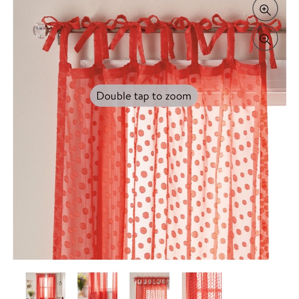 Pioneer Woman “Darling Dot” curtain panels.